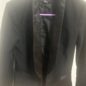 Blazer with satin trim